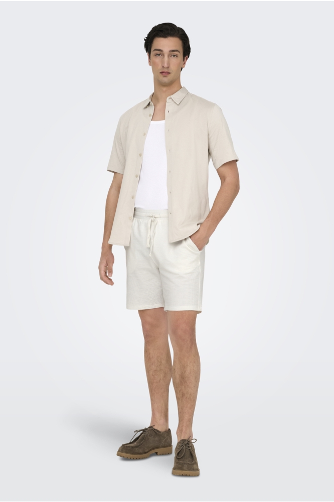 ONSKIAN LIFE REG SEERSUCKER SHORTS 22029752 Cloud Dancer